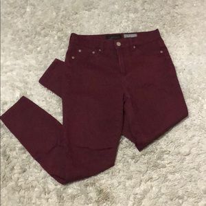Maroon High waisted skinny jeans